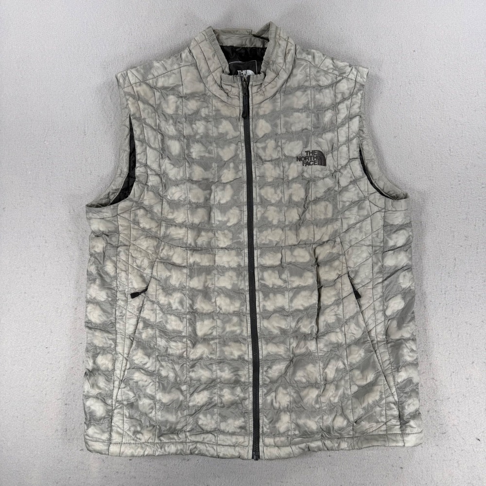 The North Face Mens Thermoball Quilted Vest Grey Cloud Camo Size Medium